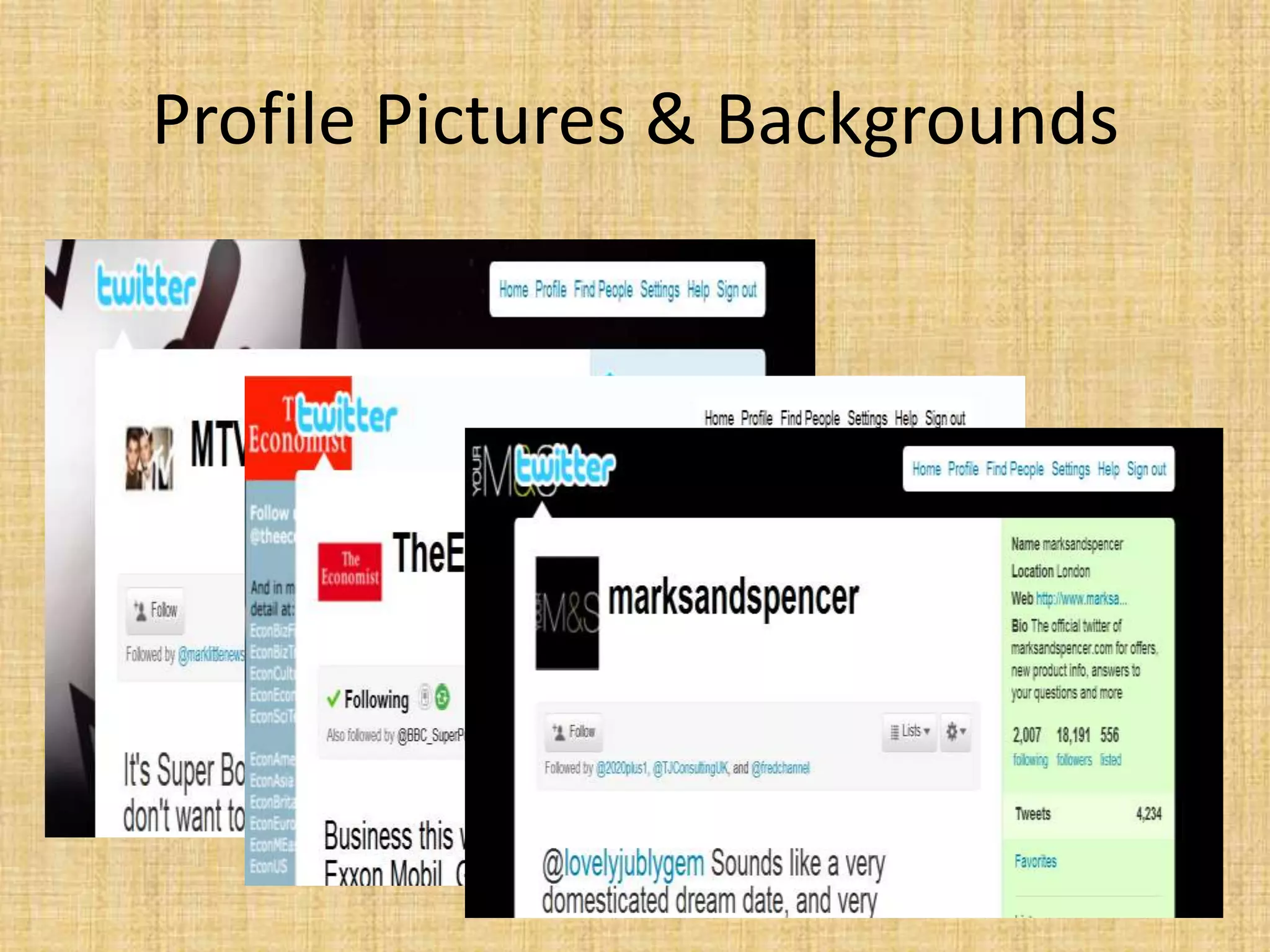 Profile Pictures & Backgrounds