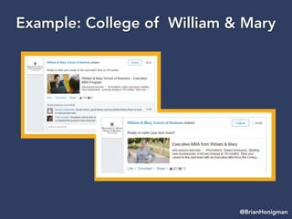 Example: College of William & Mary
@BrianHonigman
 