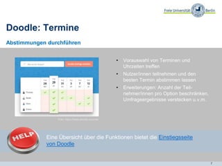 7
Zentraler Auftritt der Freien Universität Berlin
Facebook: Seiten
Seiten sind alle offiziellen Seiten
(von Unternehmen,
Organisationen, Produkten etc.)
und Gemeinschaftsseiten.
https://www.facebook.com/freie
universitaetberlin
 