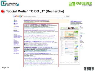 “ Social Media“ TO DO „1“ (Recherche) 