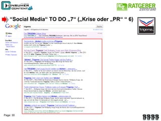 “ Social Media“ TO DO „7“ („Krise oder „PR“ “ 6) 