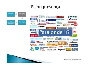 Plano presença




   Para onde ir?




                 Fonte: Marketing Portugal
 