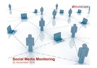 Be the First to know




     From Information to Action




Social Media Monitoring
25. November 2010             - Company confidential -
 