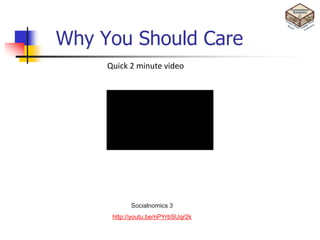 Why You Should Care
     Quick 2 minute video




            Socialnomics 3
      http://youtu.be/nPYrbSUqr2k
 