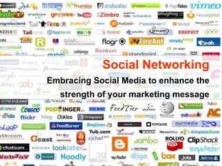 Social Networking Embracing Social Media to enhance the strength of your marketing message 