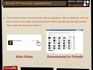Social TV: Cost per engagement




3. Once viewed the user can then interact with the application, click to website for mo...
