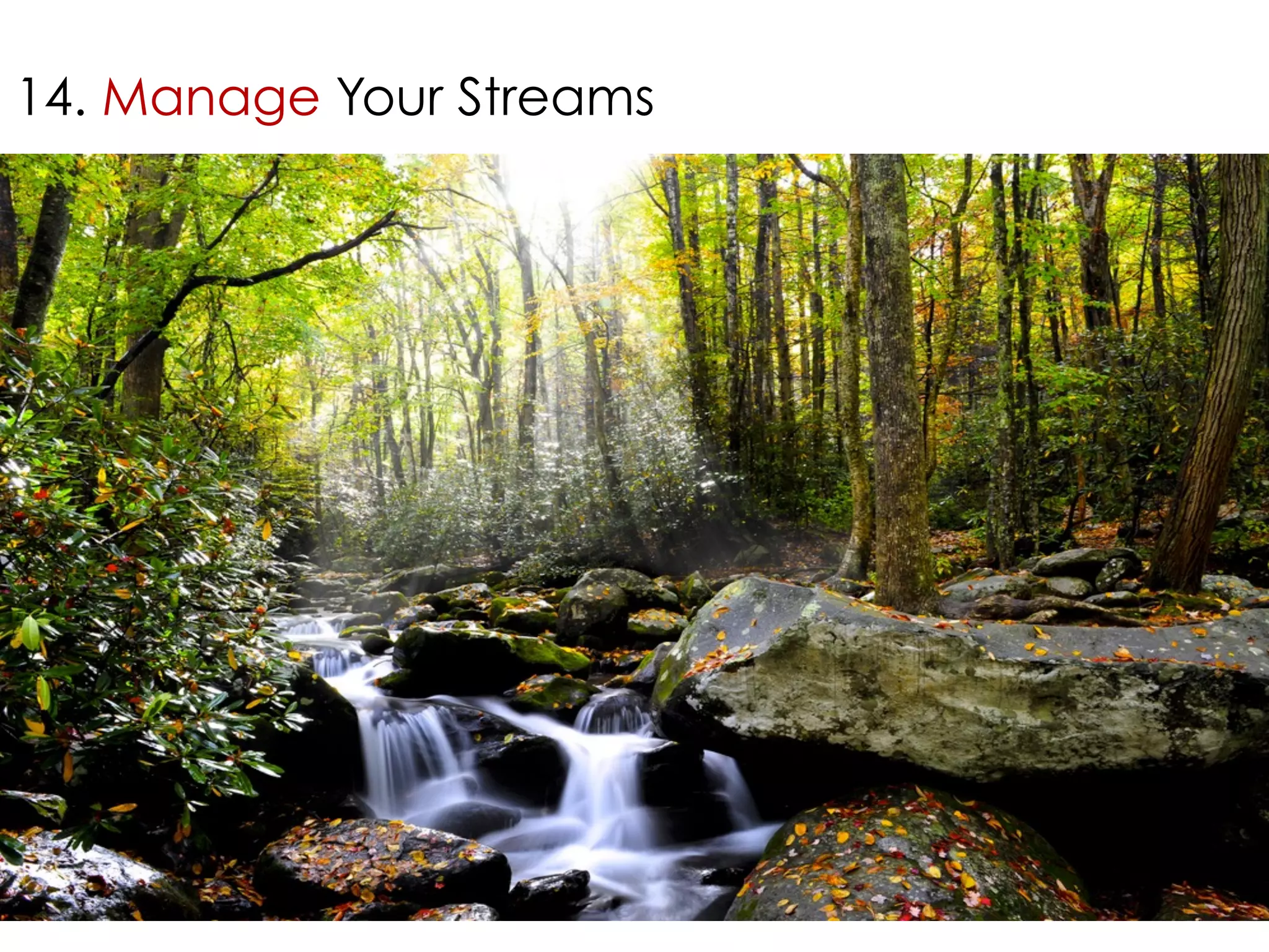 14. Manage Your Streams 
 