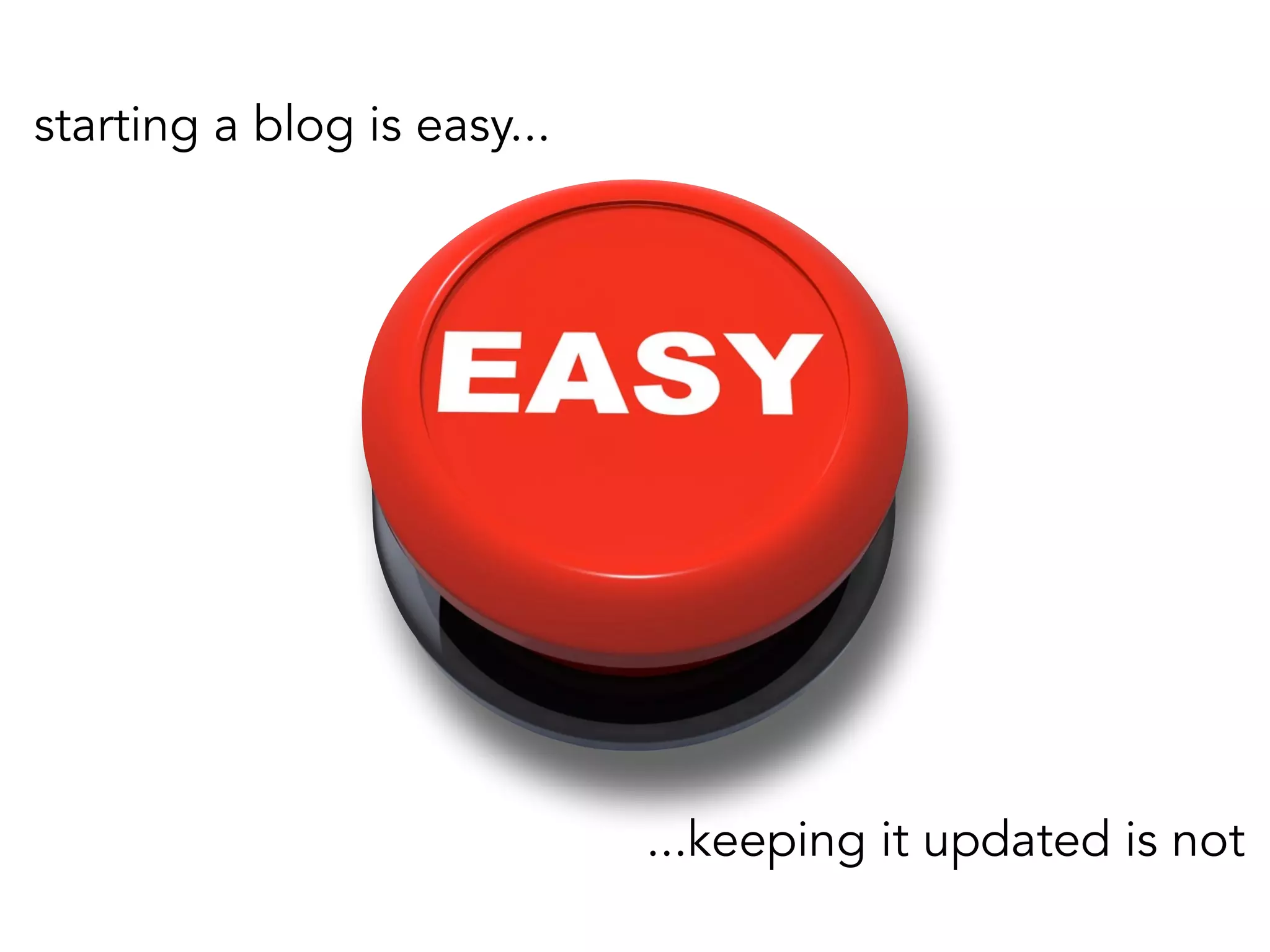 starting a blog is easy... 
...keeping it updated is not 
 