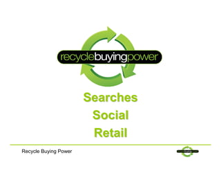 Searches
                        Social
                        Retail
Recycle Buying Power
 