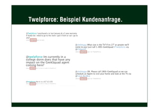 Twelpforce: Beispiel Kundenanfrage.
 