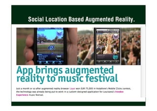 Social Location Based Augmented Reality.
 