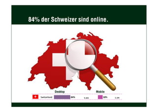 84% der Schweizer sind online.
MobileDesktop
 