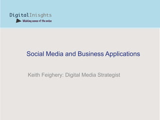 Social Media and Business Applications


Keith Feighery: Digital Media Strategist
 