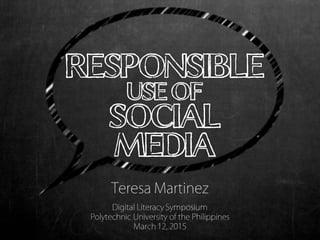 Responsible Use of Social Media in the Philippines