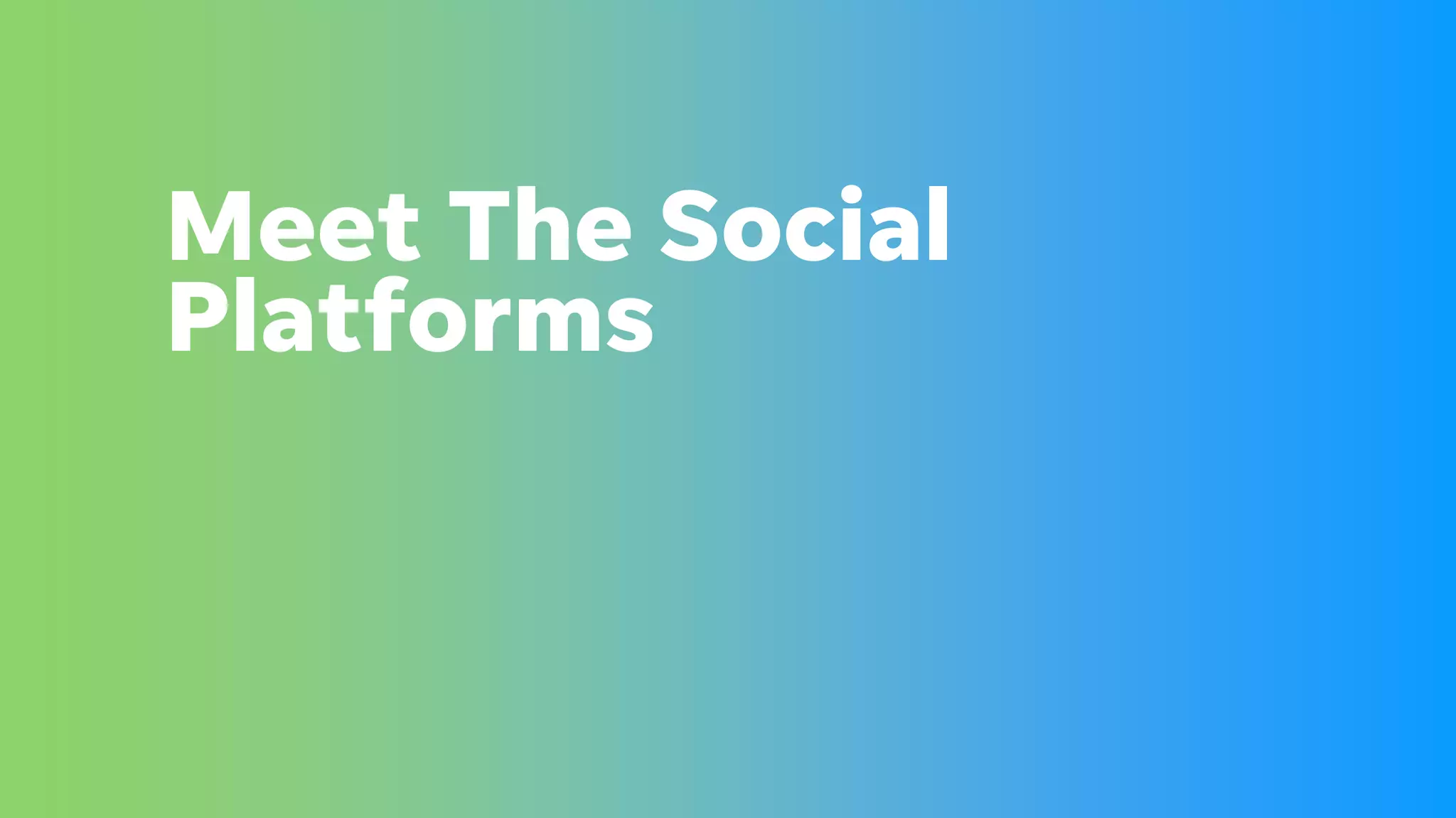Meet The Social
Platforms
 