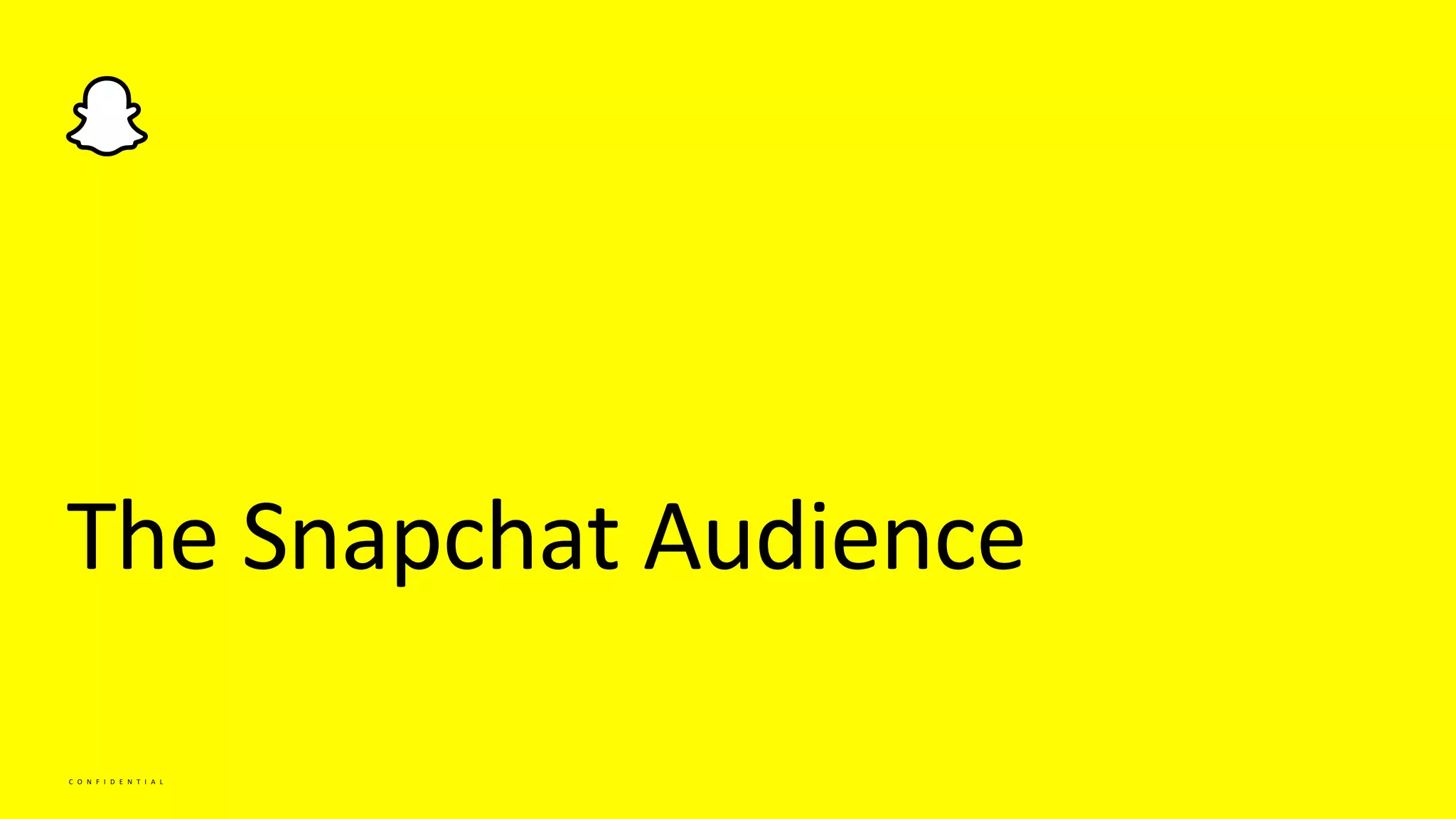 C O N F I D E N T I A L
The Snapchat Audience
 