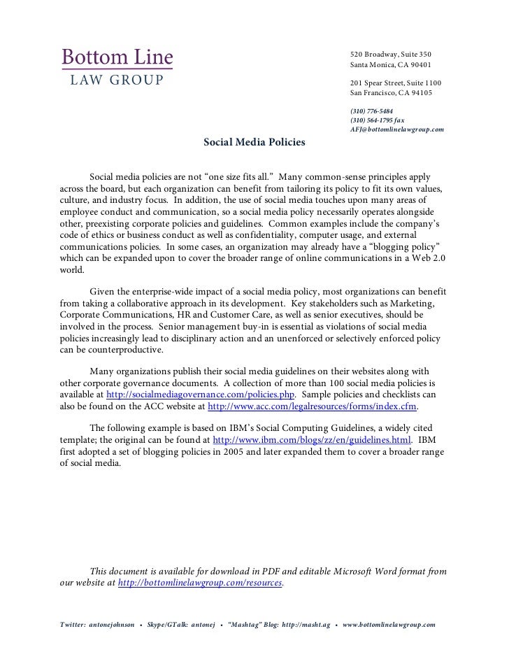 social media policy template and resources social media policies template