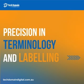 Terminology
Precision in
and Labelling
techdomaindigital.com.au
 