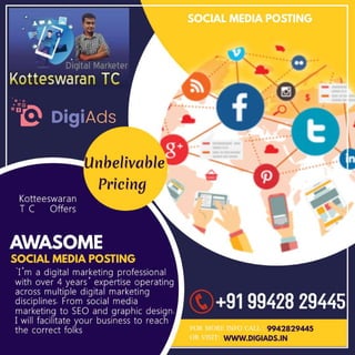 Social media posting    kotteeswaran t c - digital marketing - digiads