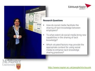 Research into social media practices and
social media practices for research
 