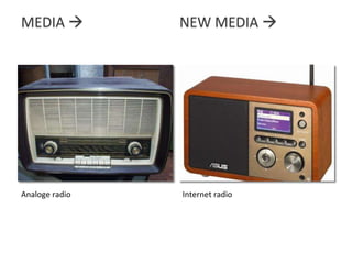 Analoge radioInternet radioMedia  			new media  