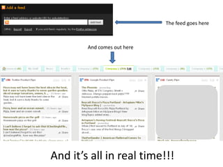 The feed goes hereAnd comes out hereAnd it’s all in real time!!!