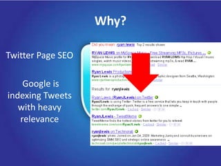 Why?Twitter Page SEO  Google is indexing Tweets with heavy relevance