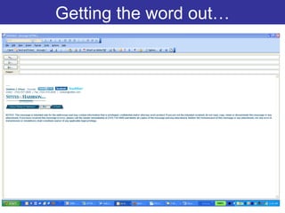 Getting the word out… 