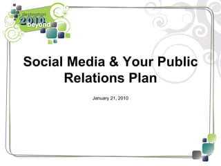 Social Media & Your Public
      Relations Plan
          January 21, 2010
 