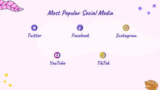 Most Popular Social Media
Facebook
Twitter Instagram
YouTube TikTok
 