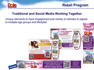 Retail Program

     Traditional and Social Media Working Together
Unique elements to track engagement and variety of vehicles to appeal
to multiple age groups and lifestyles
 