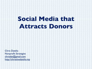Connecting with Donors using Social Media