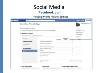 Social Media Facebook.com Personal Profile Privacy Settings 