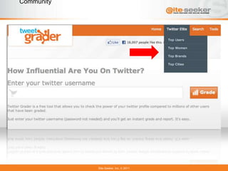 Community




            Site-Seeker, Inc.   2011
 