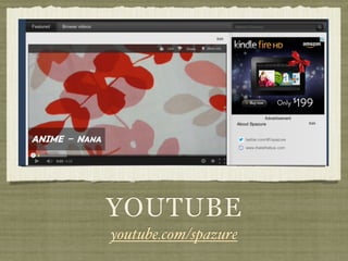 YOUTUBE
youtube.com/spazure
 