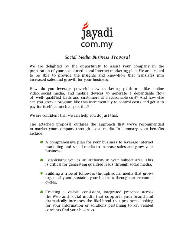 social media proposal