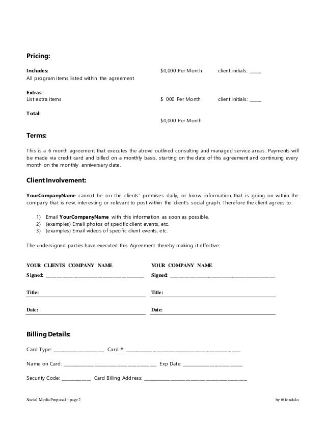 social media proposal