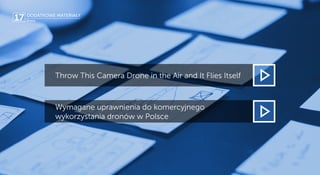 17
Wymagane uprawnienia do komercyjnego
wykorzystania dronów w Polsce
Throw This Camera Drone in the Air and It Flies Itse...