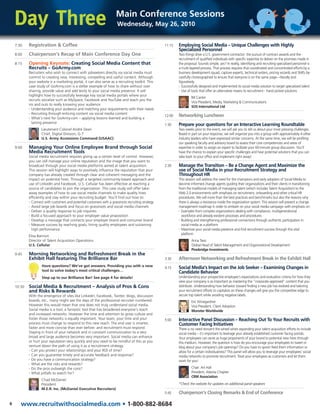 Day Three                                                          Main Conference Sessions
                              ...