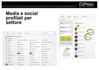Media e social
profilati per
settore
passivo
attivo

 