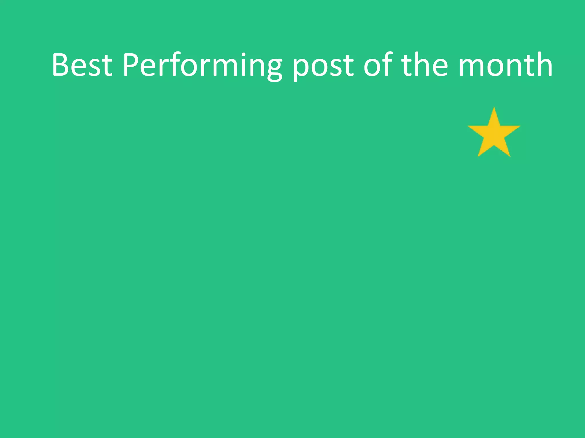 Best Performing post of the month