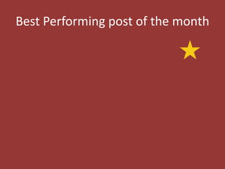 Best Performing post of the month
 