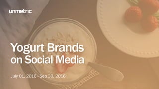Yogurt Brands
on Social Media
July 01, 2016 - Sep 30, 2016
 