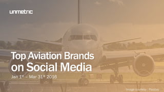 Top Aviation Brands
on Social Media
Jan 1st – Mar 31st 2016
Image courtesy : Pixabay
 