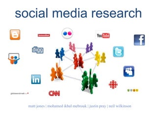 social media research matt jones | mohamedikbalmebrouk | justin pray | neilwilkinson 