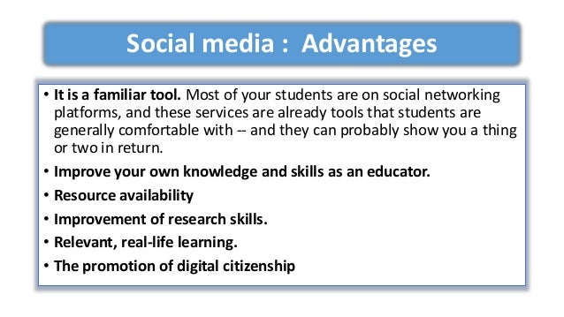 Social media and education: advantages and disadvantages