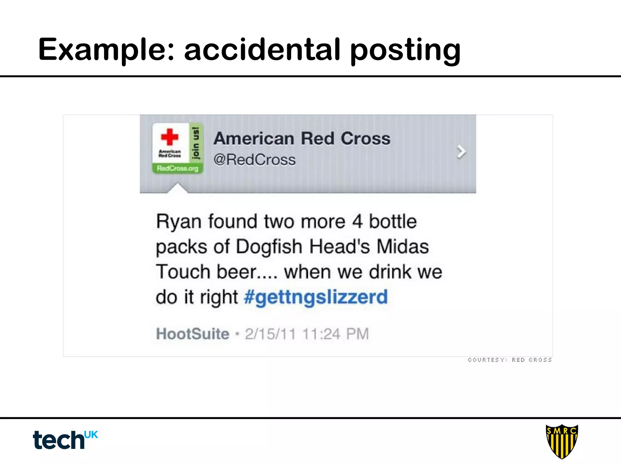 Example: accidental posting 
 