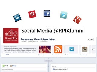 Social Media @RPIAlumni
 