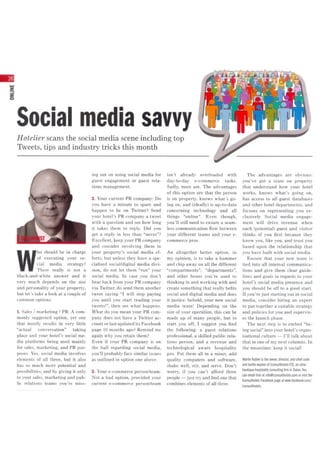 Social Media Savvy - April 2012