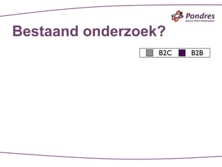 Bestaand onderzoek?
                  B2C   B2B
 